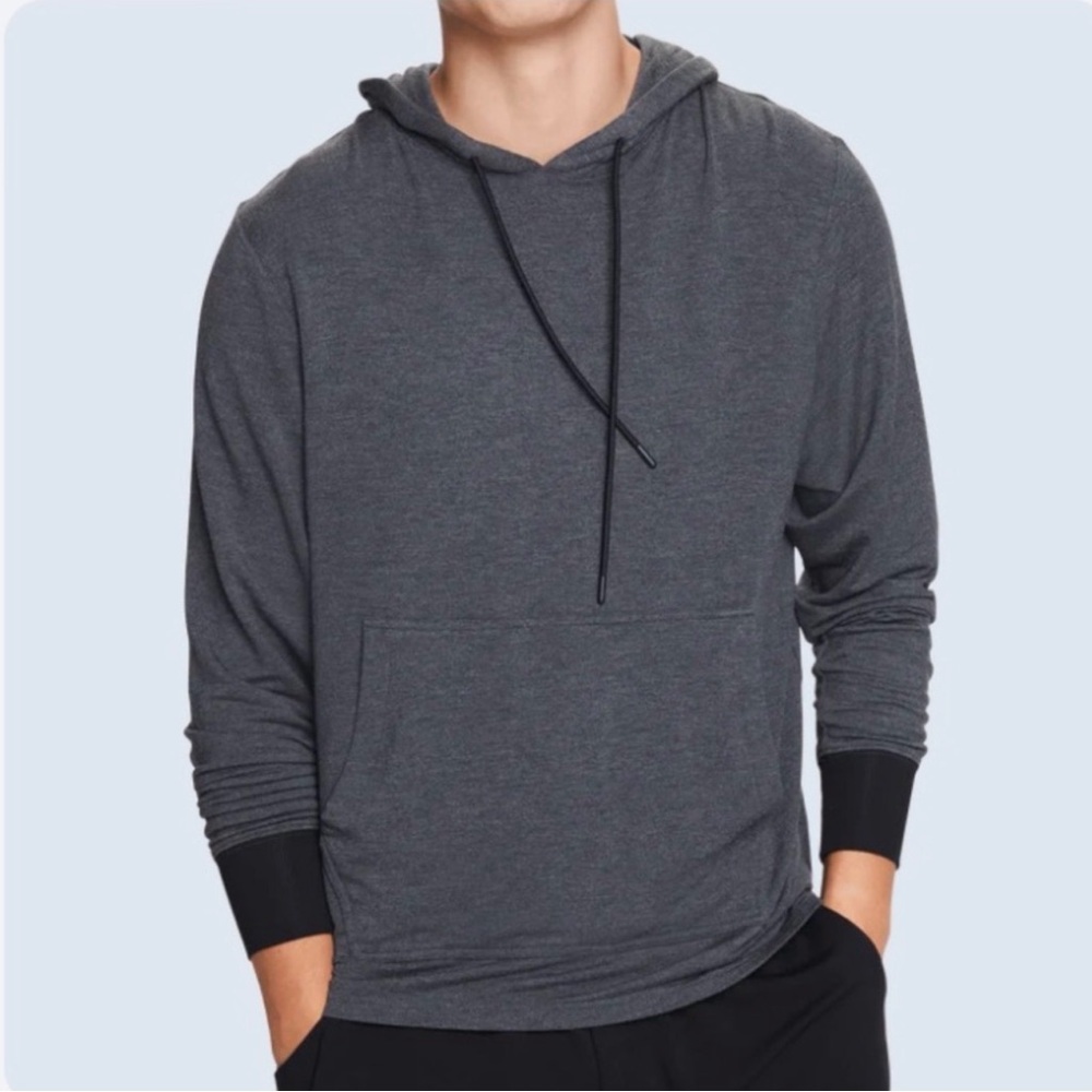 JAMBYS Unisex Lightweight French Terry House Hoodie in Gray/Black Sz M